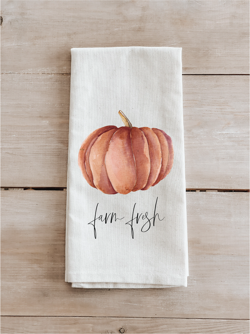 Farm Fresh Pumpkins Watercolor Kitchen Towel