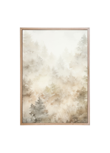 Neutral Tree Pattern Wood Framed Print