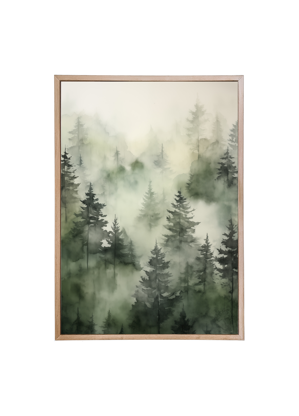 Shades of Green Wood Framed Print