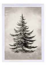 Black and White Winter Tree Wood Framed Print