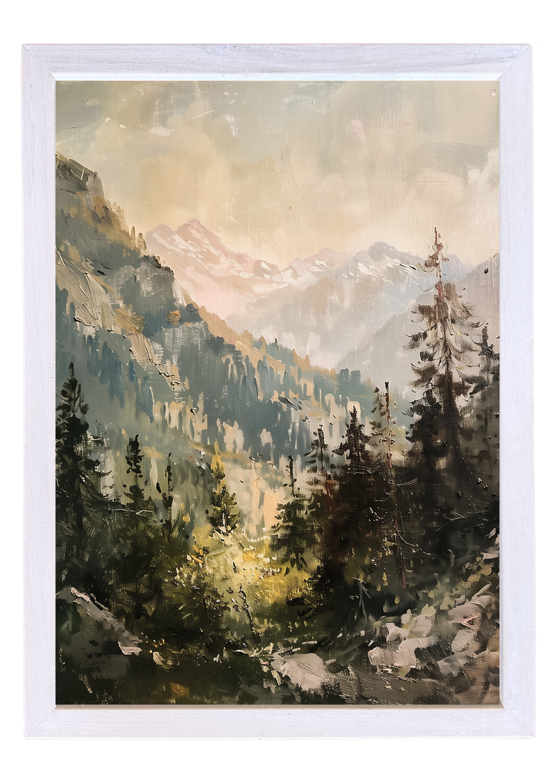 Mountain Scene Wood Framed Print