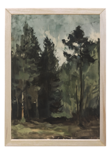 Moody Forest Wood Framed Print