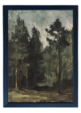 Moody Forest Wood Framed Print