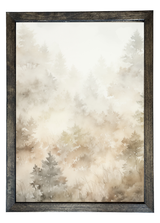 Neutral Tree Pattern Wood Framed Print