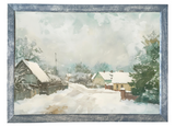 Snowy Town Wood Framed Print