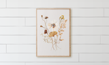 Autumn Wildflower Bouquet Wood Framed Sign