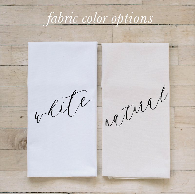 Personalized Last Name with Laurel Tea Towel