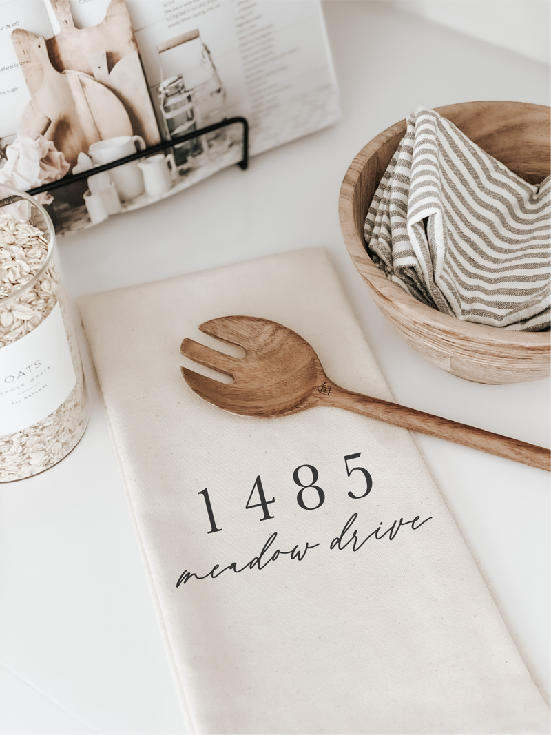 Personalized Lettered Address Tea Towel