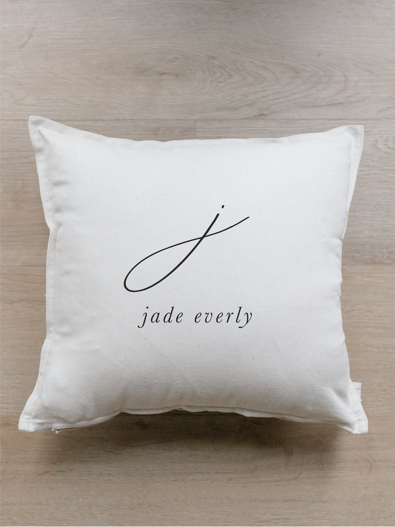 Personalized Calligraphy Initial Pillow