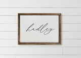 Personalized Calligraphy Name Wood Framed Sign