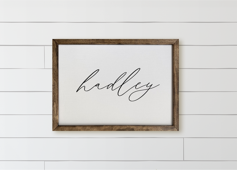 Personalized Calligraphy Name Wood Framed Sign