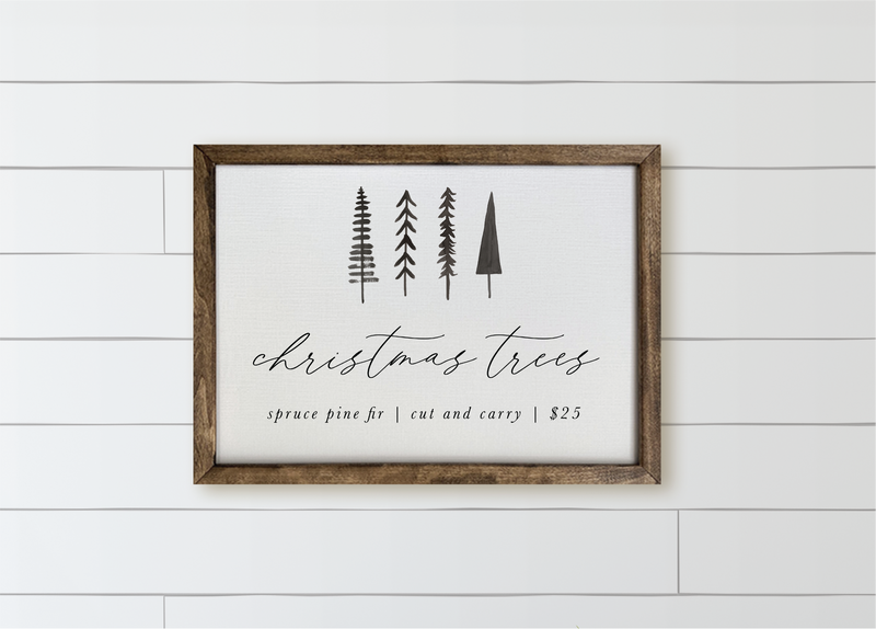 Christmas Trees Wood Framed Sign