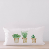 Succulent Pots Lumbar Pillow
