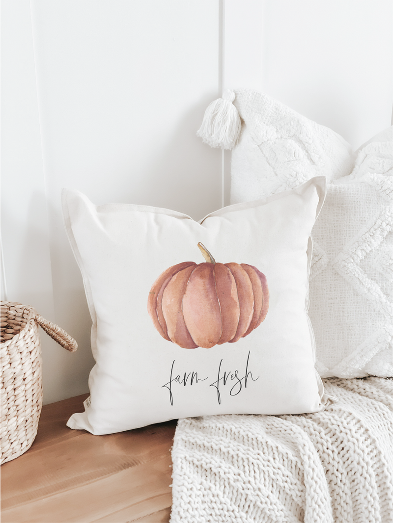 Farm Fresh Pumpkins Watercolor Pillow