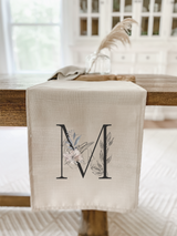 Personalized Floral Initial Table Runner