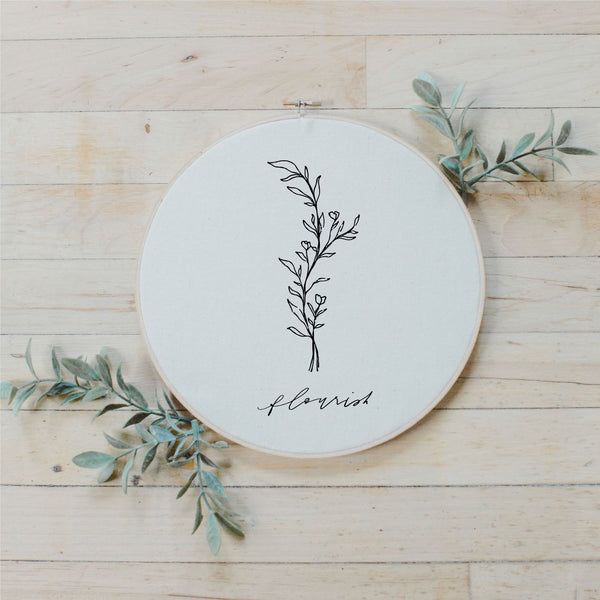 Flourish Wildflower Faux Embroidery Hoop