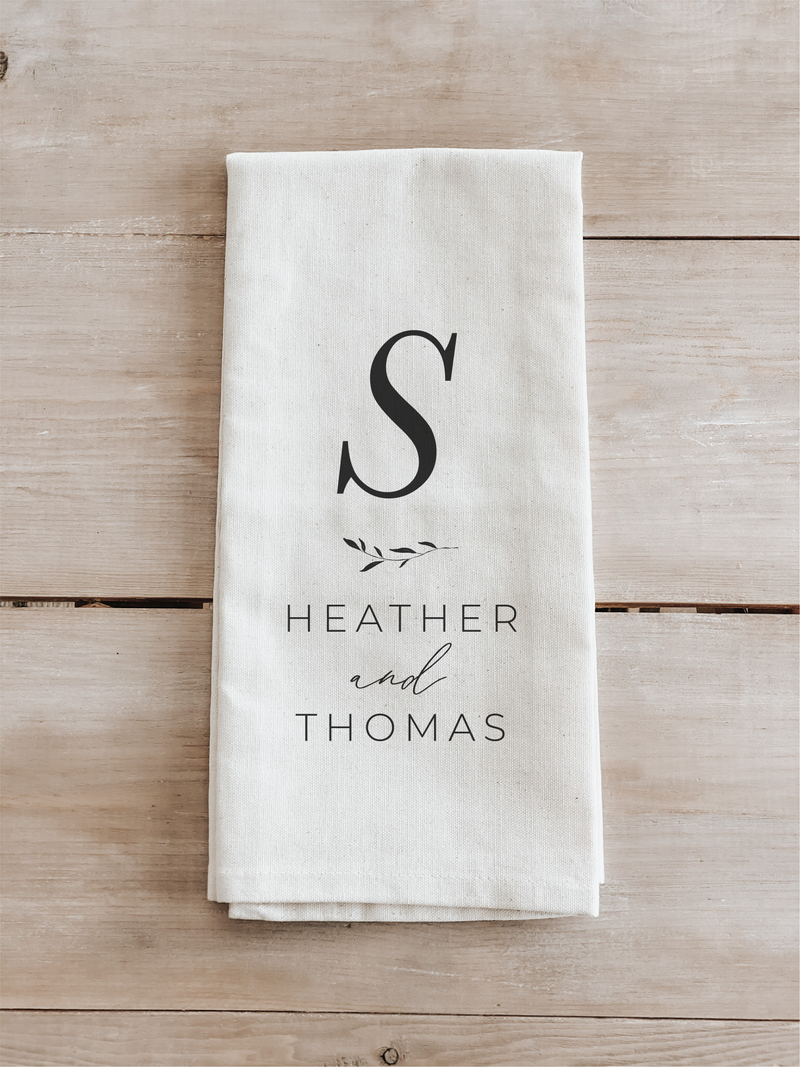 Personalized Initials and Names Tea Towel