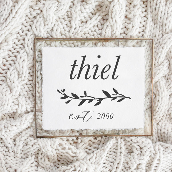Personalized Last Name with Laurel Print