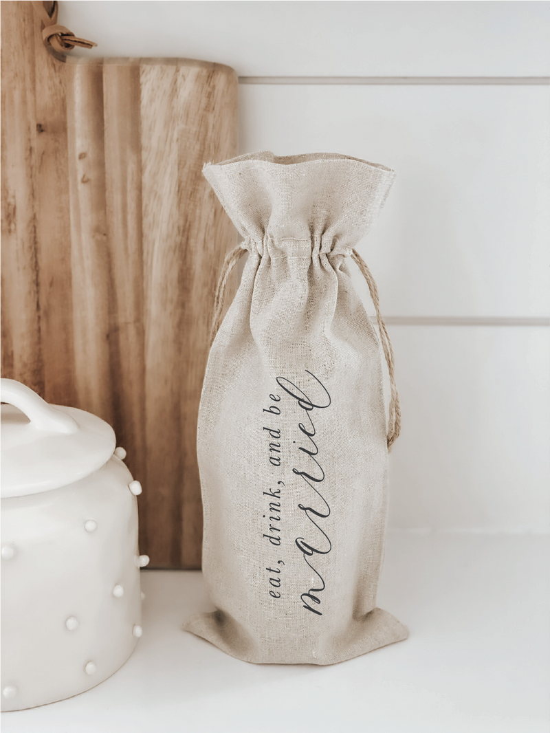 Eat, Drink, and Be Married Wine Bag