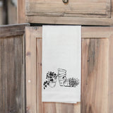 Terra Cotta Pot Sketch Tea Towel