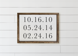 Personalized Special Dates Wood Framed Sign