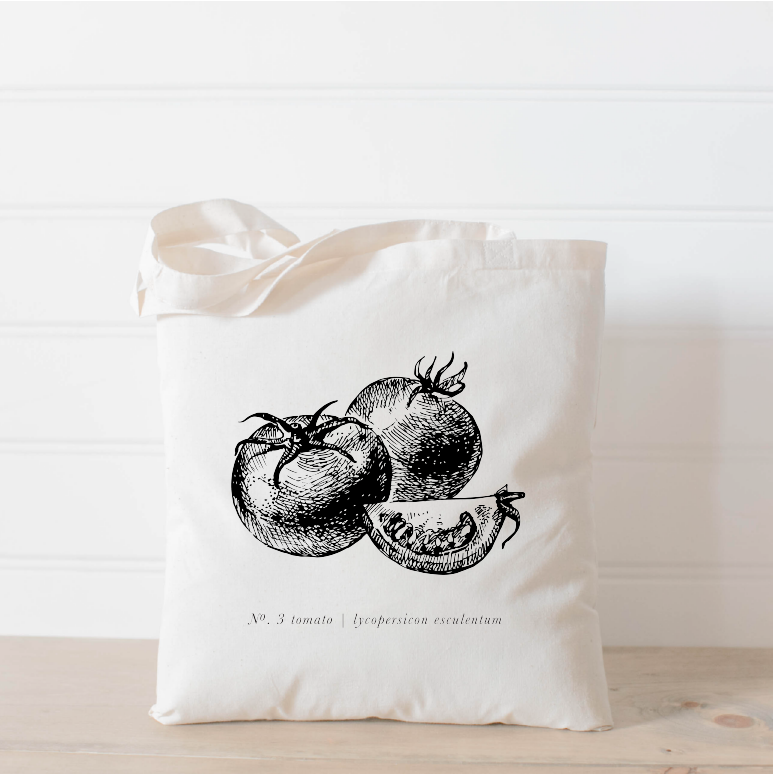 Fruits/Veggies Black + White Tote Bag
