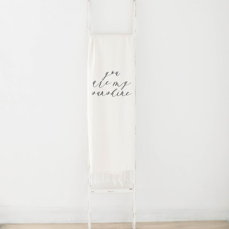 You Are My Sunshine Calligraphy Throw Blanket